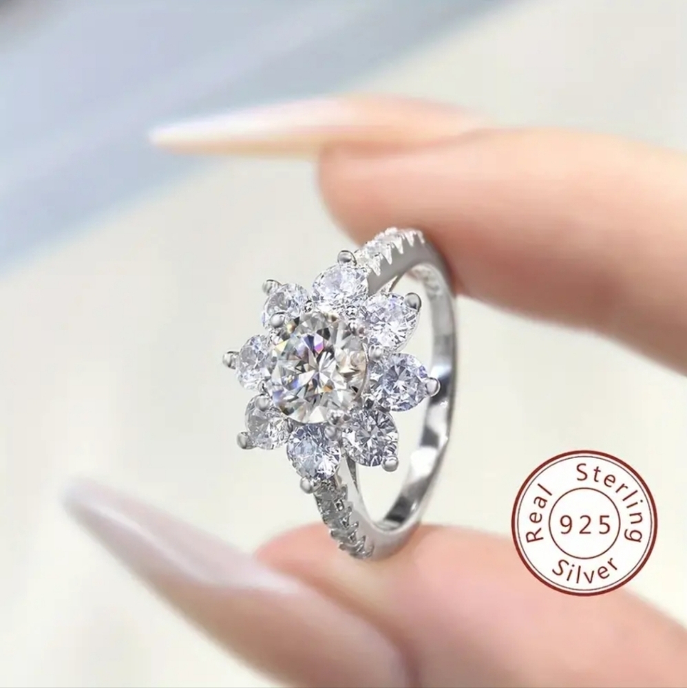 Certified GRA Moissanite Sterling Silver Ring Size 8! NEW - Picture 7 of 13